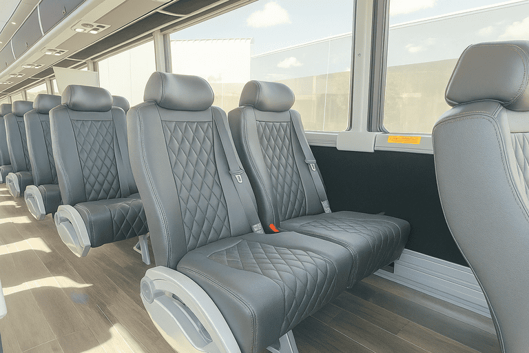 interior of Coach Bus Lewisville charter bus