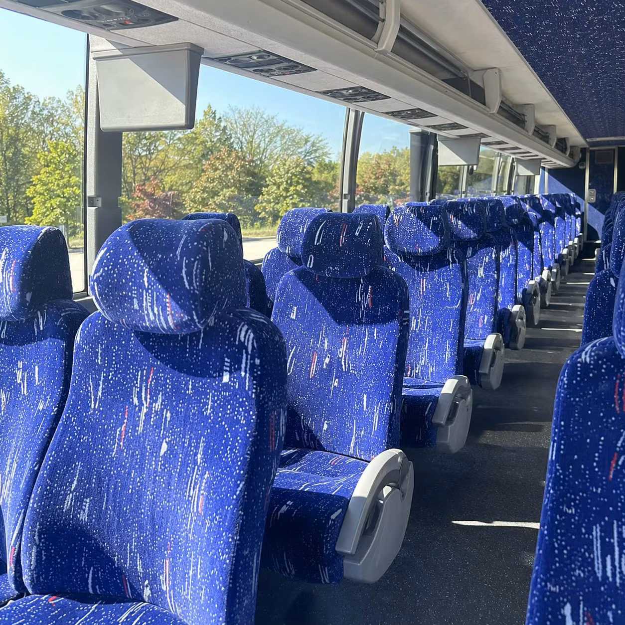 56 passenger charter bus inside