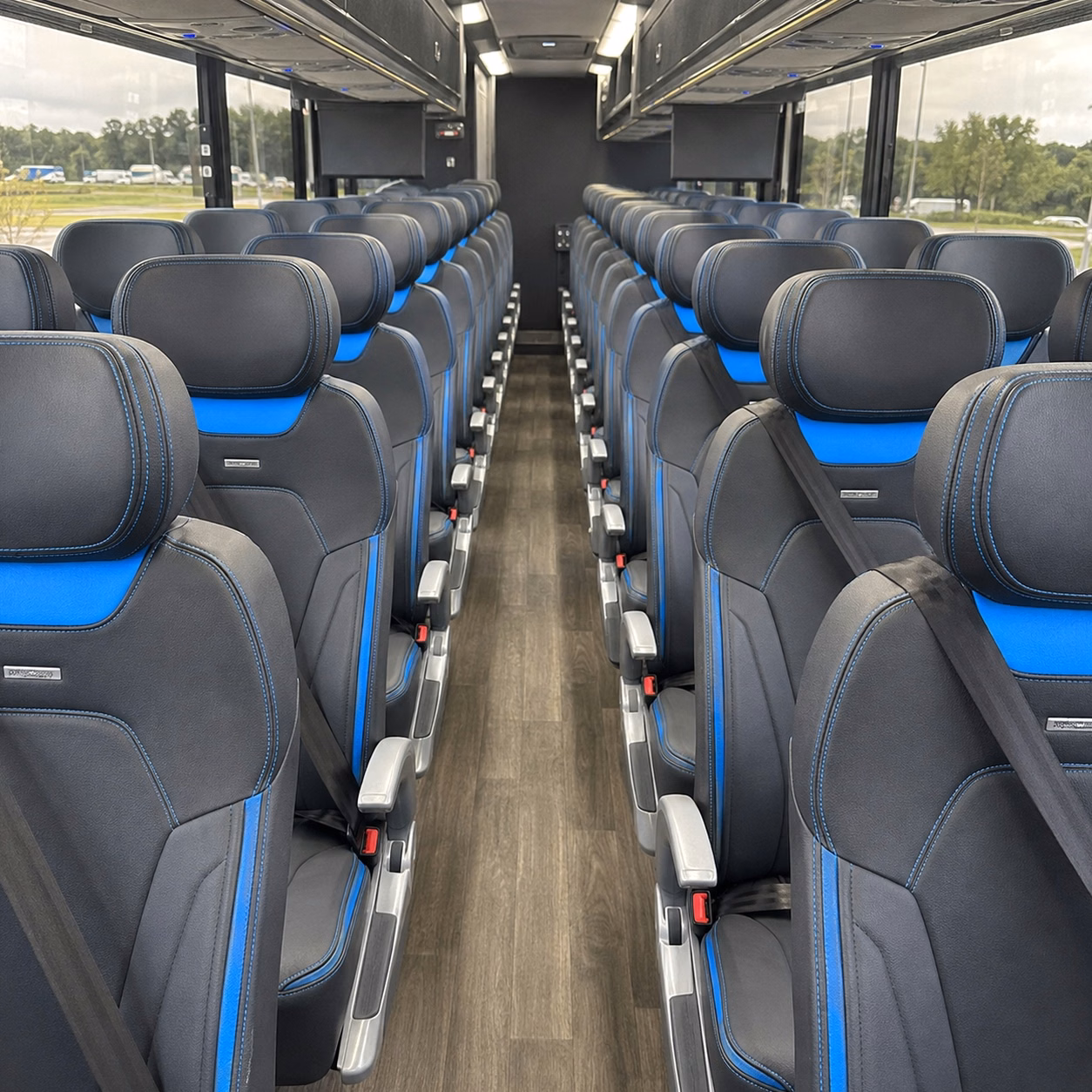 56 passenger charter bus interior