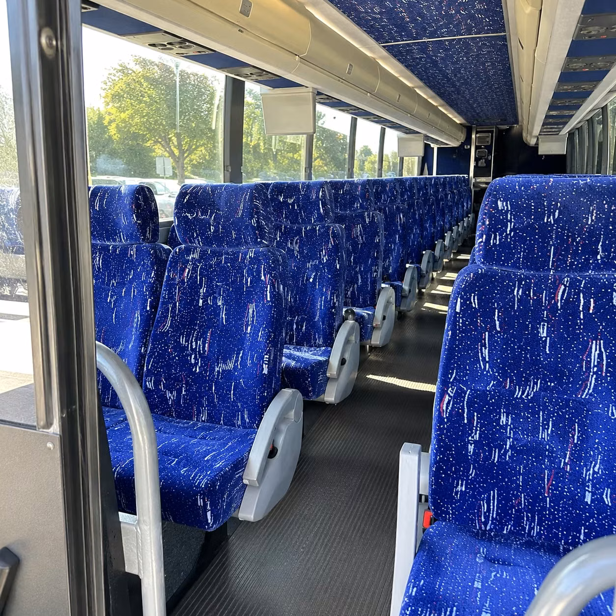 lewisville charter bus rental interior